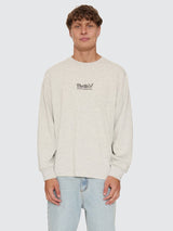 Thrills Workwear Embro Long Sleeve Merch Tee - Snow Marle JUMPER THRILLS 