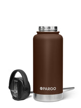 950mL Insulated Drink Bottle w/ Straw Lid - BPA and Toxic Free - Chocolate Brown