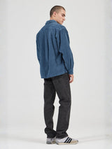 Campus Chunky Cord Long Sleeve Shirt - Washed Blue LONG SLEEVE ROLLAS JEANS 