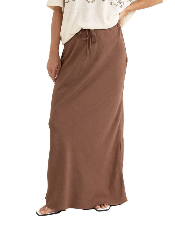 Nadia Bias Cut Maxi Skirt - Chocolate SKIRTS RHYTHM 