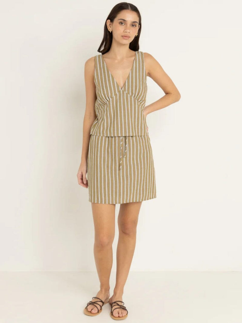 Lenny Drawcord Skirt - Olive SKIRTS RHYTHM 