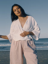 Mia Wrap Top White TOP THE BARE ROAD 