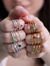 January Garnet Silver Birthstone Ring RINGS TONIMAY 