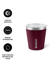 8oz Insulated Coffee Cup From Project Pargo BPA and Toxic Free - Wild Cherry KEEP CUP PROJECT PARGO 
