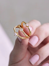 April Topaz Gold Birthstone Ring RINGS TONIMAY 