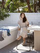 Classic Stripe Hooded Poncho - Sand HOODED TOWEL SAND CLOUD 