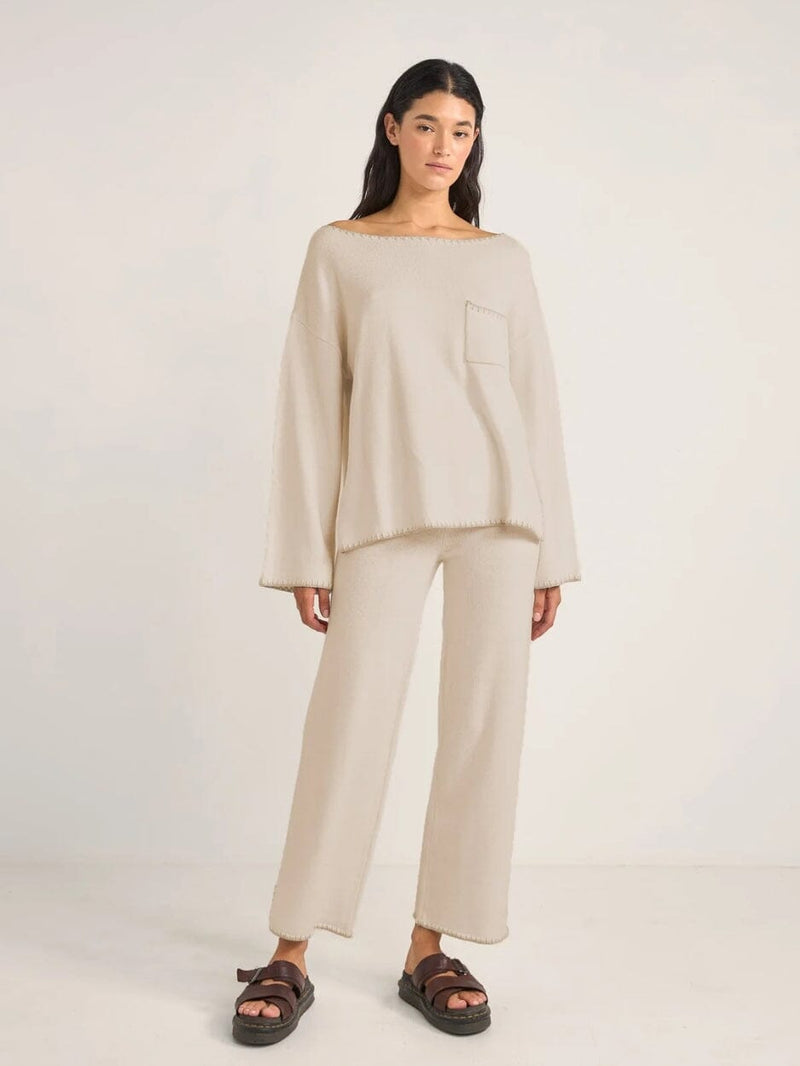Bondi Knit Straight Leg Pant - Natural PANTS RHYTHM 