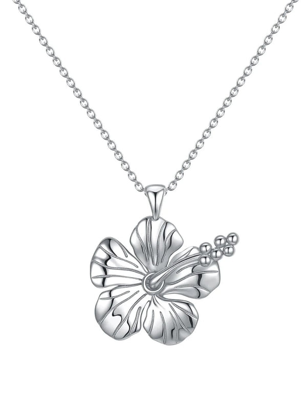 Hibiscus Necklace Sterling Silver NECKLACES MALAKAI THE LABEL 