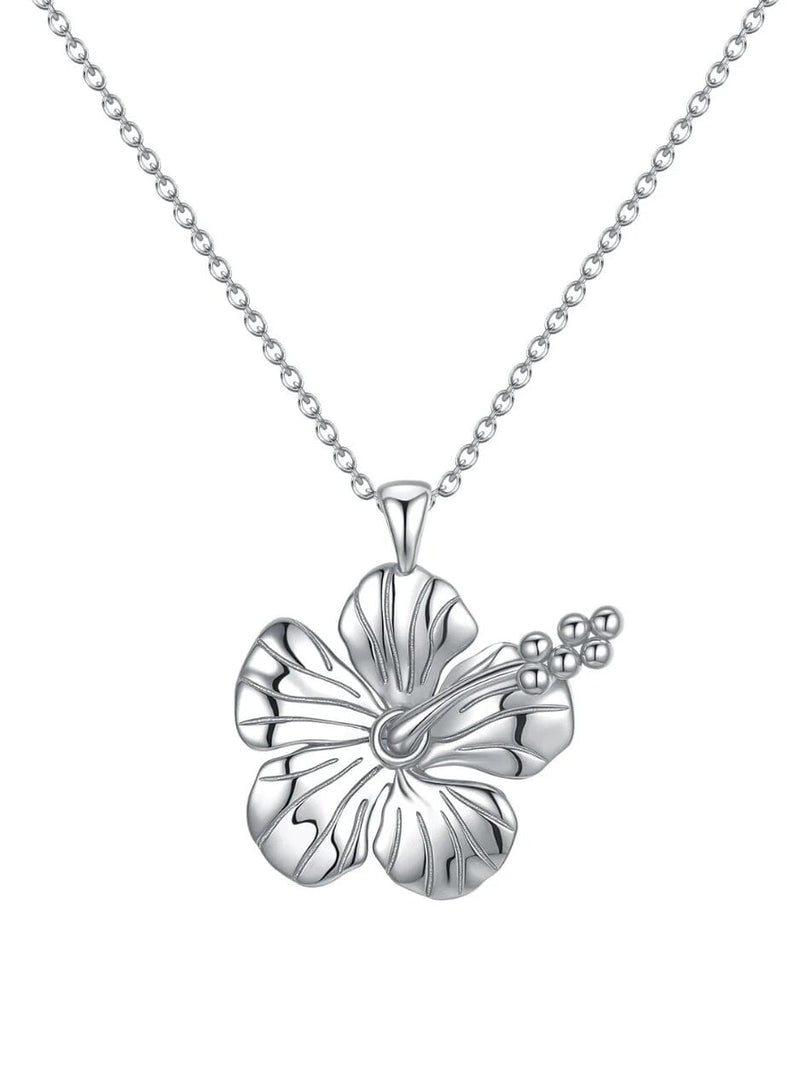 Hibiscus Necklace Sterling Silver NECKLACES MALAKAI THE LABEL 