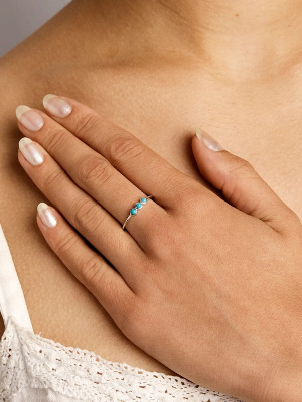 Trinity Turquoise Ring - Silver RINGS MIDSUMMER STAR 