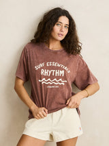 Surf Essential Oversized Tee - Chocolate T-SHIRT RHYTHM 