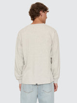 Thrills Workwear Embro Long Sleeve Merch Tee - Snow Marle JUMPER THRILLS 