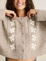 Blanca Floral Crop Cardigan - Natural PANTS RHYTHM 