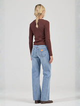 Pointelle Classic Long Sleeve Top - Chocolate LONG SLEEVE ROLLAS JEANS 