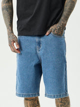 Lil C - Denim Baggy Short 22” - Worn Blue SHORTS AFENDS 