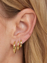 Textured Gold Huggies - Large EARRINGS TONIMAY 