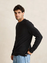 Classic Waffle Knit - Vintage Black JUMPER RHYTHM 