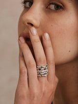 Pebble Mixed Silver Stacker RINGS TONIMAY 