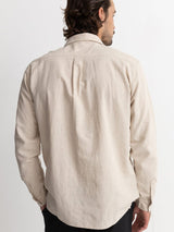Classic Linen LS Shirt - Sand BUTTON UP RHYTHM 