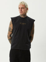 Mix Up Sleeveless Tee - Stone Black TANK TOP AFENDS 