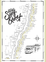 The New South Wales Surf Quest - Scratch Map SURF MAP THE QUEST MAPS 
