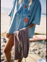 Artist Tee - Oversized Bias 'Cloud Surfing' by Easty Beasty - Sky Blue T-SHIRT ATMOSEA 
