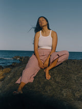 Ivy Pant Lilac Orange Seersucker PANTS THE BARE ROAD 