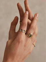 Pebble Moonstone Gold Stacker RINGS TONIMAY 
