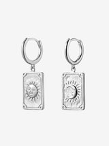 Sun and Moon Tarot Huggies - Silver EARRINGS MIDSUMMER STAR 