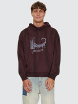 New Delusions Slouch Pull On Cropped Hood - Sunfade Bleach Aubergine JUMPER THRILLS 