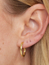 Textured Gold Huggies - Large EARRINGS TONIMAY 