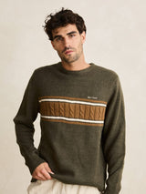Mohair Stripe Knit - Midnight Olive JUMPER RHYTHM 