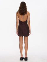Celeste Bias Halter Mini Dress - Postal Brown MINI DRESSES THRILLS 