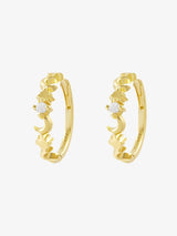 Night Glow Cubic Zirconia Huggies Gold EARRINGS MIDSUMMER STAR 