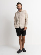 Classic Linen LS Shirt - Sand BUTTON UP RHYTHM 
