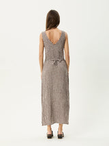 Base Seersucker Maxi Dress - Coffee Check MAXI DRESSES AFENDS 