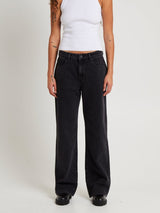 95 Mid Baggy Washed Black Jeans - Heidi JEANS ABRANDJEANS 