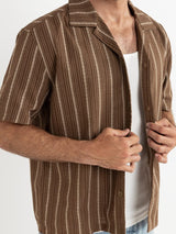West Winds Stripe SS Shirt - Earth BUTTON UP RHYTHM 