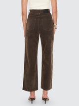 Holly High Rise Flocked Denim Jean - Dark Chocolate PANTS THRILLS 