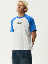 Drop Zone Heavyweight Raglan Tee - Grey Marle T-SHIRT AFENDS 