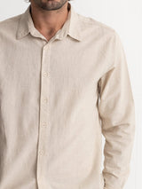 Classic Linen LS Shirt - Sand BUTTON UP RHYTHM 