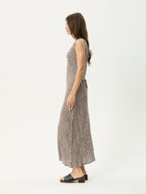Base Seersucker Maxi Dress - Coffee Check MAXI DRESSES AFENDS 