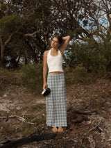 Lagoon Seersucker Maxi Skirt - Overcast Check SKIRTS AFENDS 
