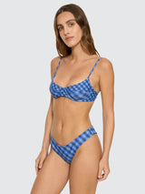 High Speed Check Underwire Bikini Top - Guardian Navy TOP THRILLS 