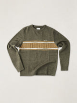 Mohair Stripe Knit - Midnight Olive JUMPER RHYTHM 