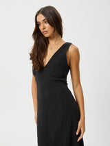 Focus Tully - Seersucker Maxi Dress - Black MAXI DRESSES AFENDS 