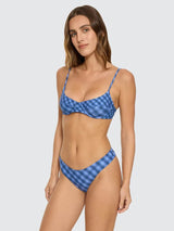 High Speed Check Reversible Classic Bikini Bottom - Guardian Navy SWIM BOTTOMS THRILLS 