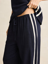 Contrast Linen Track Pant - Ocean PANTS RHYTHM 
