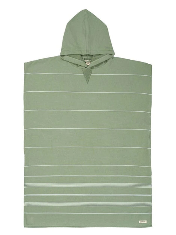 Classic Stripe Hooded Poncho - Hedge Green HOODED TOWEL SAND CLOUD 