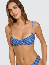 High Speed Check Underwire Bikini Top - Guardian Navy TOP THRILLS 